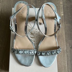 Badgley Mischa Silver Jeweled Shoes